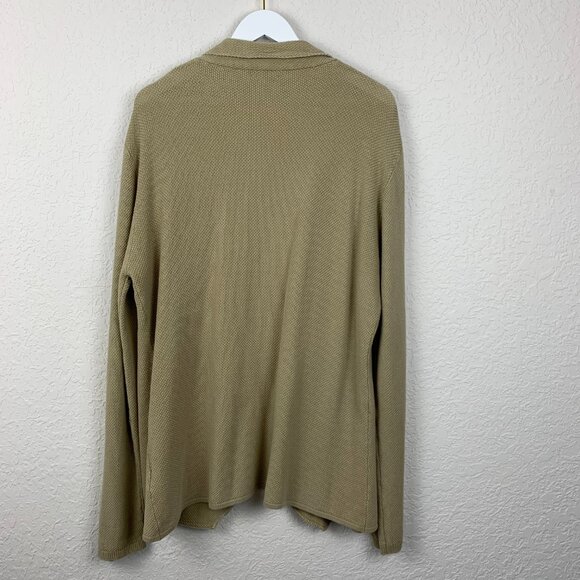 Mark Up Jacket Mens XXXL Tan Knit 2 Button Blazer Cardigan Sweater Pockets Beige - Picture 4 of 10